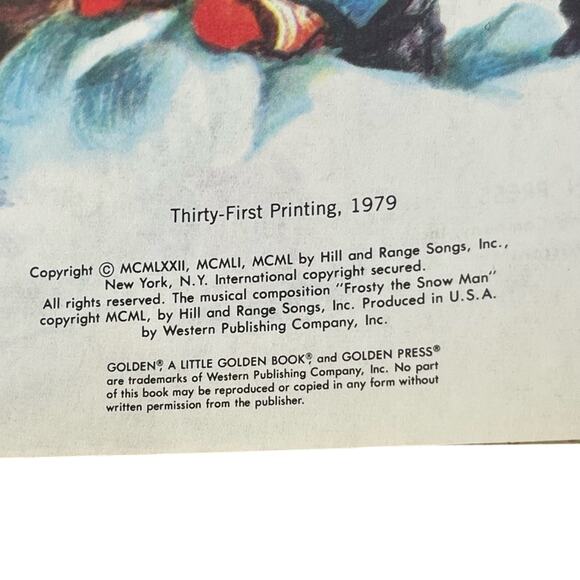 Vintage Little Golden Book Christmas Frosty Snowman Winter Books Lot of 2 - Picture 3 of 9